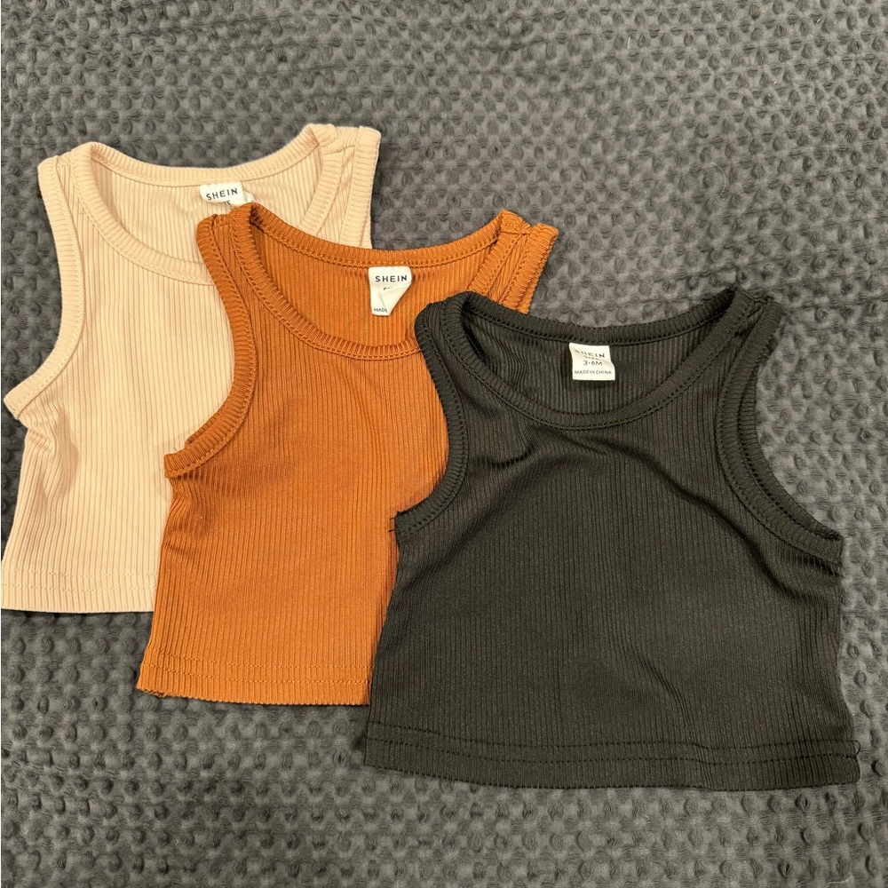 3 pack Baby Girl Ribbed Tanks